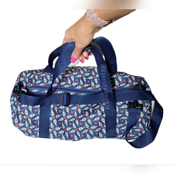 Duffle Bag Hidden Valley Collectors Blue Athletic Zipper Crossbody Nylon Gym Bag - Picture 8 of 15